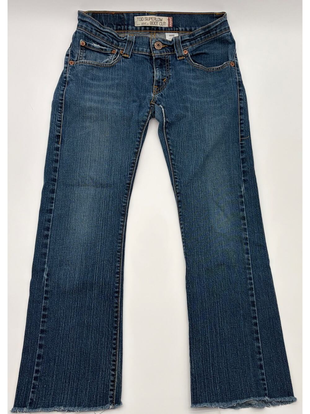 Levi's 524 Y2K Too Superlow Women Blue Denim Jeans Straight Leg Size 7